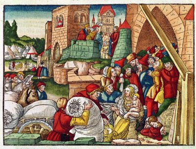 Samaria under siege, from the Luther Bible by German School